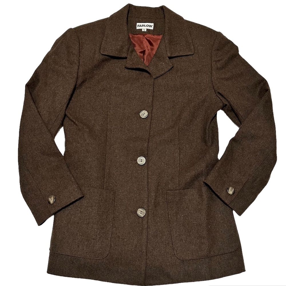 Farlow Women’s Vintage Brown Wool Blazer SZ M